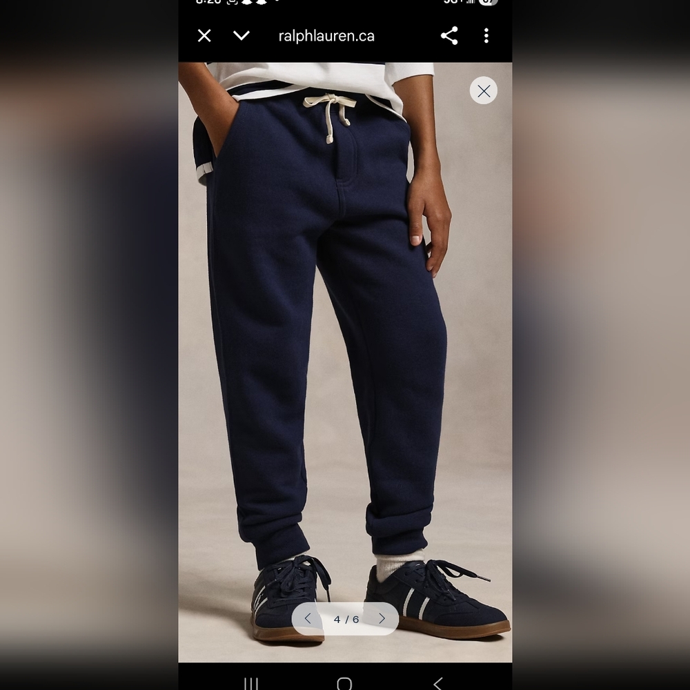 Polo by Ralph Lauren Navy Kids Fleece Sweatpants Joggers M 10 - 12